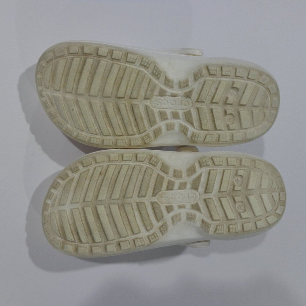 Crocs Unisex Dual Comfort Fleece Lined White Clog Shoe Size Men’s 5 Women’s 7 - Picture 8 of 8